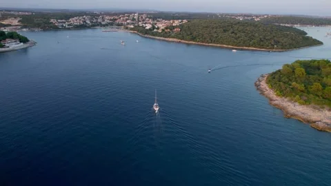 A stunning view captured by drone along the shores of the Mediterranean Sea. Stock Footage 281254663