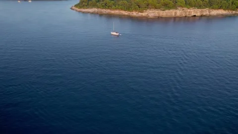 A stunning view captured by drone along the shores of the Mediterranean Sea. Stock Footage 281254745