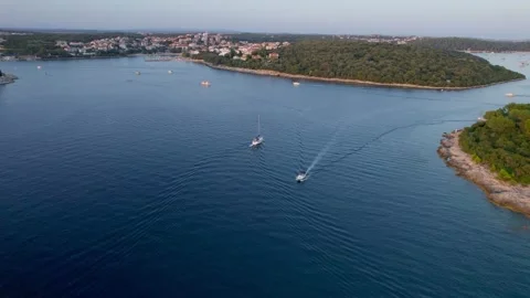 A stunning view captured by drone along the shores of the Mediterranean Sea. Stock Footage 281254927