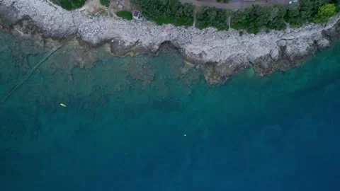 A stunning view captured by drone along the shores of the Mediterranean Sea. Stock Footage 281255095