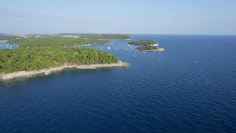 A stunning view captured by drone along the shores of the Mediterranean Sea. Stock Footage 281255273
