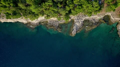 A stunning view captured by drone along the shores of the Mediterranean Sea. Stock Footage 281255385