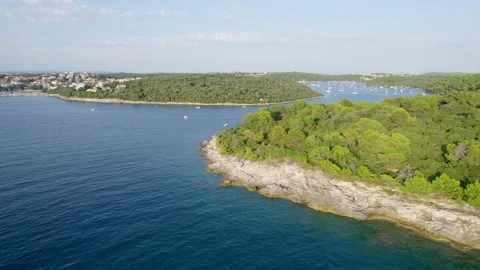A stunning view captured by drone along the shores of the Mediterranean Sea. Stock Footage 281255418