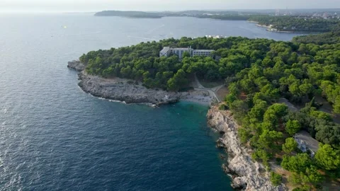 A stunning view captured by drone along the shores of the Mediterranean Sea. Stock Footage 281255457