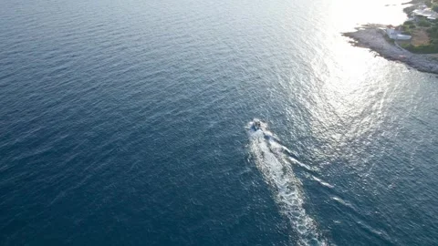 A stunning view captured by drone along the shores of the Mediterranean Sea. Stock Footage 281255779