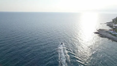 A stunning view captured by drone along the shores of the Mediterranean Sea. Stock Footage 281255855