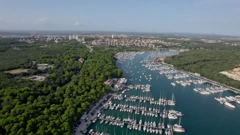 A stunning view captured by drone along the shores of the Mediterranean Sea. Stock Footage 281256214