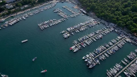 A stunning view captured by drone along the shores of the Mediterranean Sea. Stock Footage 281256617