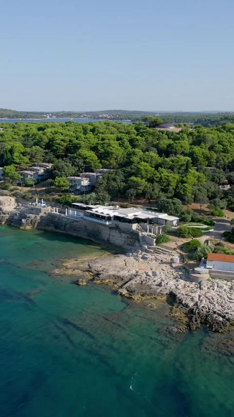 A stunning view captured by drone along the shores of the Mediterranean Sea. Stock Footage 281346509