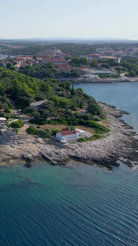 A stunning view captured by drone along the shores of the Mediterranean Sea. Stock Footage 281346536