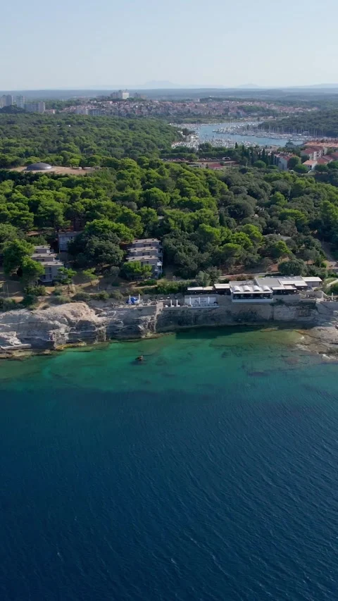 A stunning view captured by drone along the shores of the Mediterranean Sea. Stock Footage 281346647