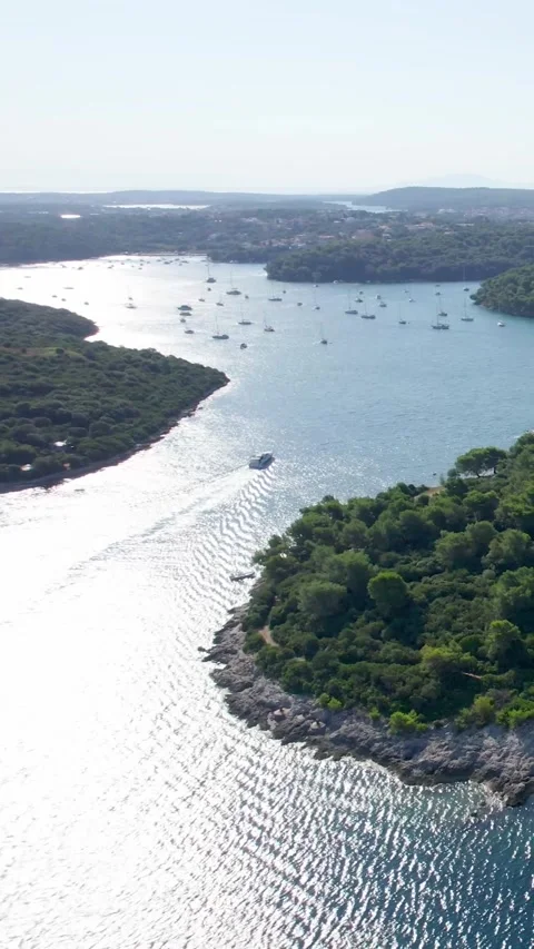 A stunning view captured by drone along the shores of the Mediterranean Sea. Stock Footage 281346680