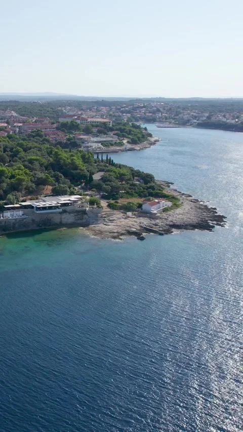 A stunning view captured by drone along the shores of the Mediterranean Sea. Stock Footage 281346732