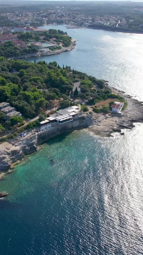 A stunning view captured by drone along the shores of the Mediterranean Sea. Stock Footage 281346751