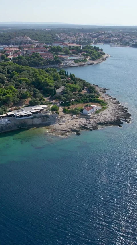 A stunning view captured by drone along the shores of the Mediterranean Sea. Stock Footage 281346757