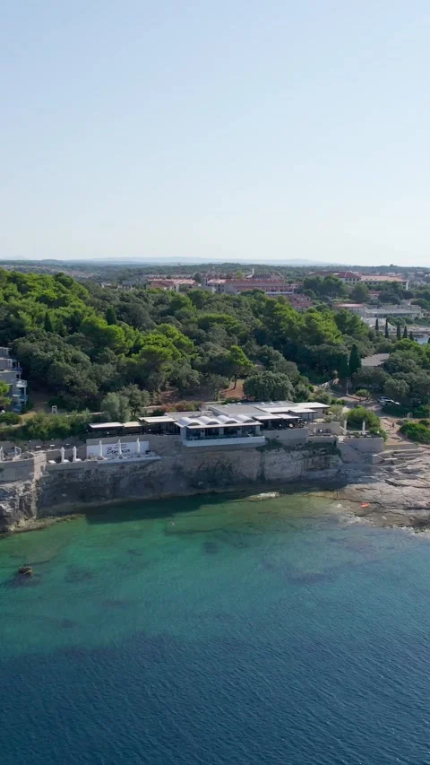 A stunning view captured by drone along the shores of the Mediterranean Sea. Stock Footage 281346764