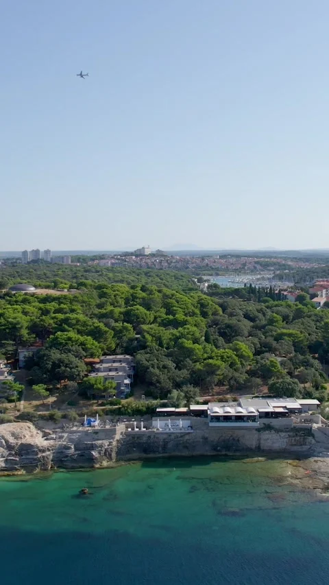 A stunning view captured by drone along the shores of the Mediterranean Sea. Stock Footage 281346788