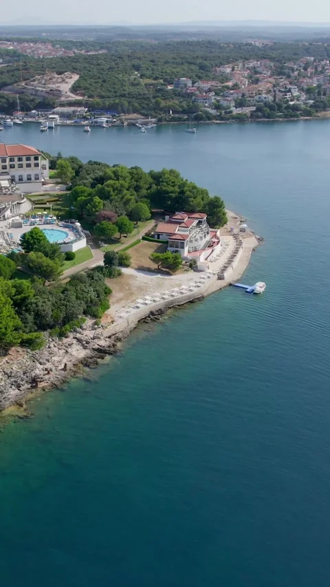 A stunning view captured by drone along the shores of the Mediterranean Sea. Stock Footage 281346930
