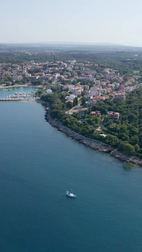 A stunning view captured by drone along the shores of the Mediterranean Sea. Stock Footage 281346940