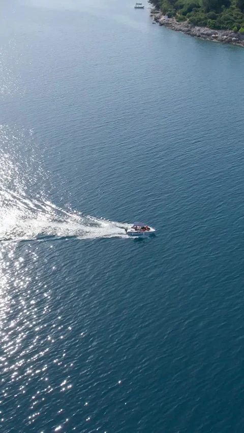 A stunning view captured by drone along the shores of the Mediterranean Sea. Stock Footage 281347023