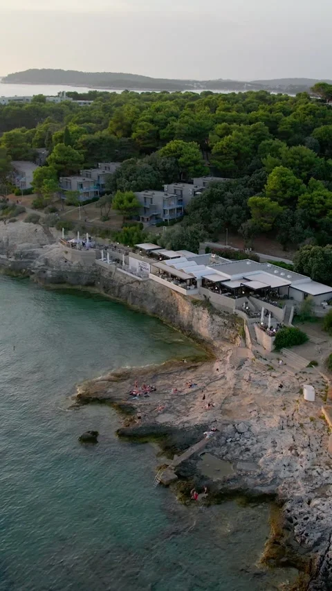 A stunning view captured by drone along the shores of the Mediterranean Sea. Stock Footage 281347036