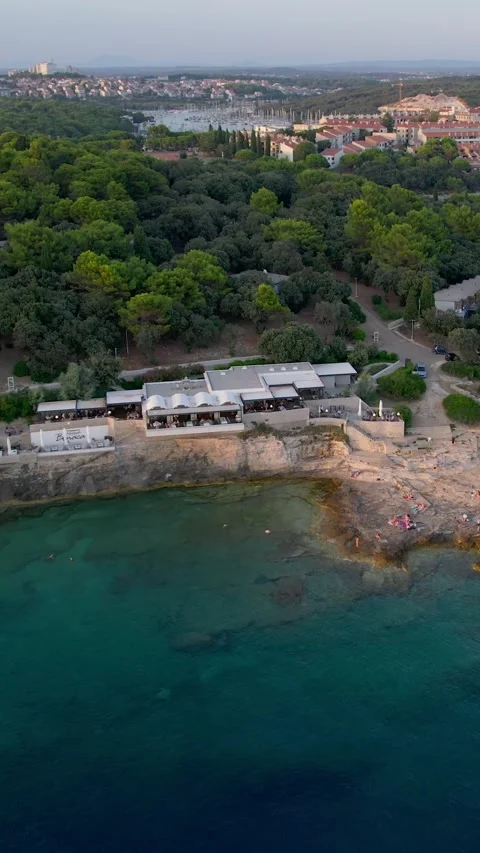 A stunning view captured by drone along the shores of the Mediterranean Sea. Stock Footage 281347051