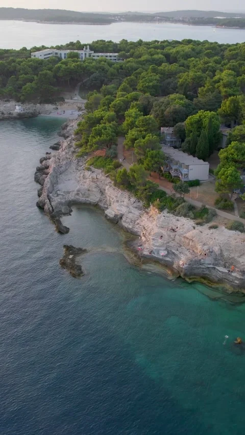 A stunning view captured by drone along the shores of the Mediterranean Sea. Stock Footage 281347076