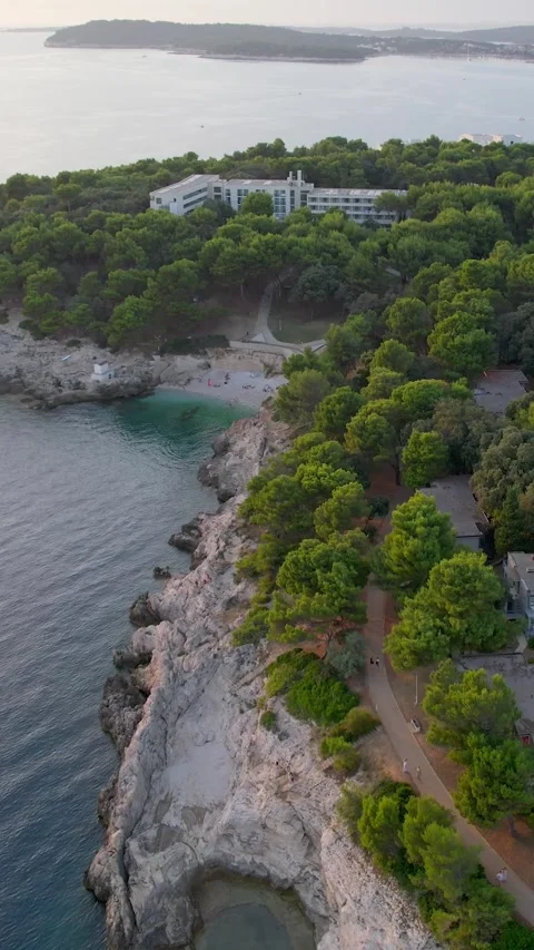 A stunning view captured by drone along the shores of the Mediterranean Sea. Stock Footage 281347181