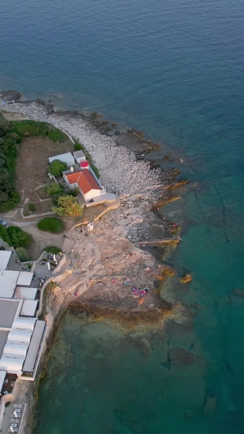 A stunning view captured by drone along the shores of the Mediterranean Sea. Stock Footage 281347190