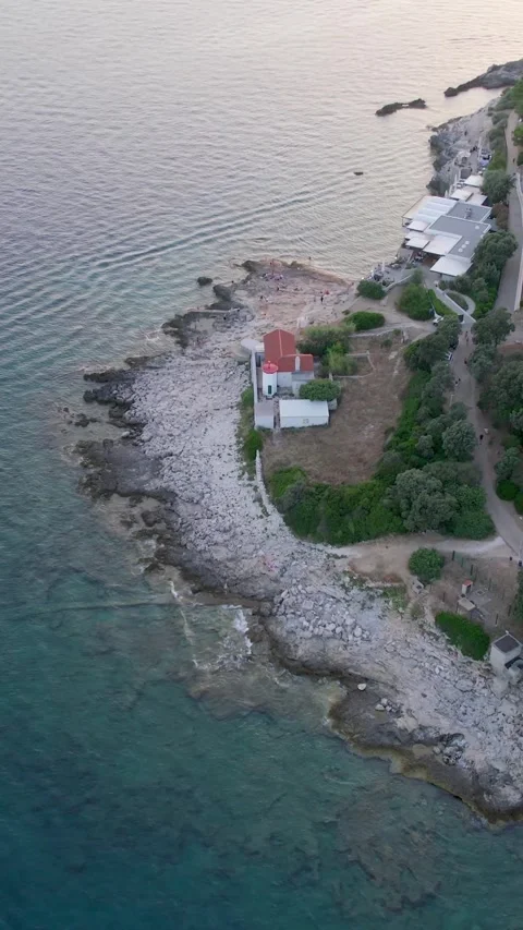 A stunning view captured by drone along the shores of the Mediterranean Sea. Stock Footage 281347338