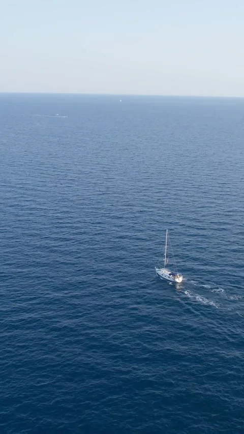 A stunning view captured by drone along the shores of the Mediterranean Sea. Stock Footage 281347400