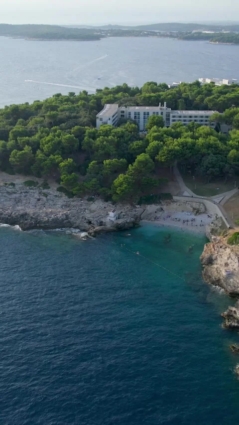 A stunning view captured by drone along the shores of the Mediterranean Sea. Stock Footage 281347539