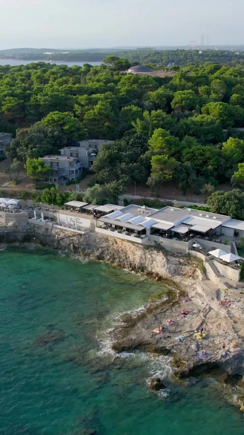 A stunning view captured by drone along the shores of the Mediterranean Sea. Stock Footage 281347565
