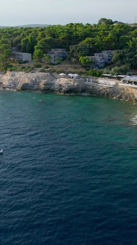 A stunning view captured by drone along the shores of the Mediterranean Sea. 스톡 동영상 281347810