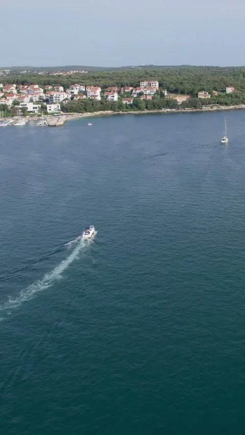 A stunning view captured by drone along the shores of the Mediterranean Sea. Stock Footage 281348328