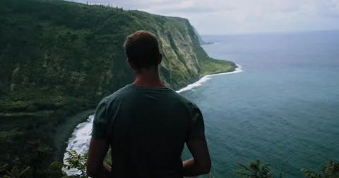 Stunning View of Coastal Cliffs and Ocean Waves Stock Footage 323300360