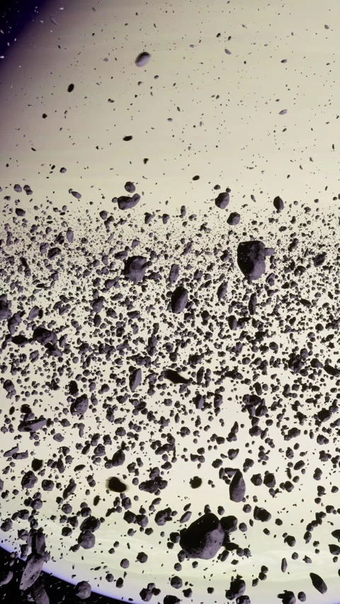 Stunning view of debris field surrounding a distant celestial body in space 動画素材 317533860