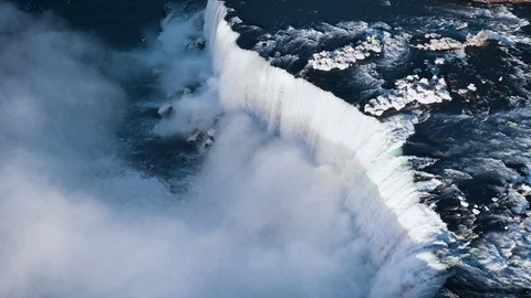 Stunning view from drone on blue intense water at Niagara Falls, Canada Stock-Footage 101530908