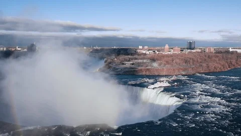Stunning view from drone flying above Niagara Falls, Ontario, Canada Stock-Footage 101530789