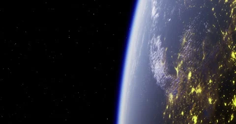 Stunning view of Earths surface with city lights visible at night Stock Footage 329936736