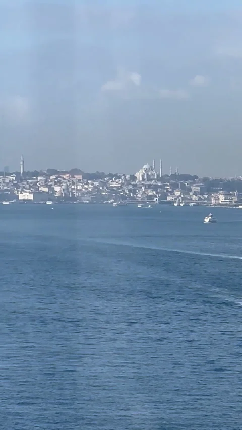 A stunning view of a ferry navigating the Bosphorus Strait Video stock 315664376