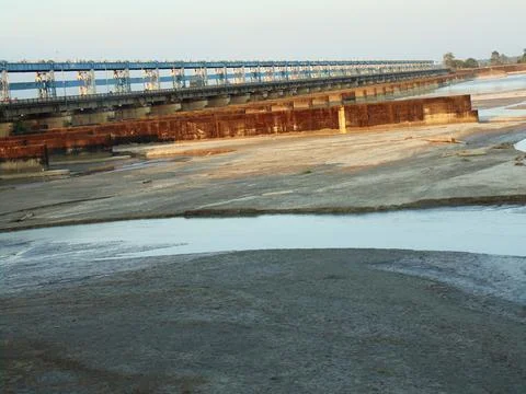 A stunning view of the Ganges Barrage, showcasing its majestic structure Stock Photos
