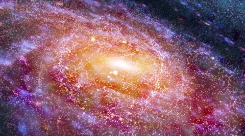 Stunning view of glowing galaxy in deep cold space Stock Footage 42403397