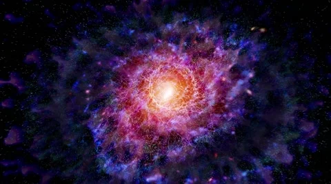 Stunning view of glowing galaxy in deep cold space Stock Footage 42403524