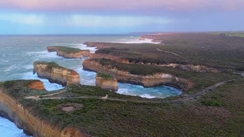 Stunning View Of Great Ocean Road, Aerial Shot 動画素材 333346342