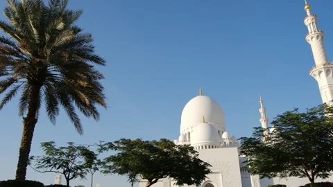 Stunning view of iconic Sheikh Zayed Mosque in Abu Dhabi. Stock Footage 289004516