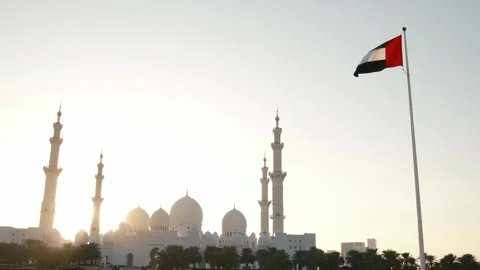 Stunning view of iconic Sheikh Zayed Mosque in Abu Dhabi. Stock Footage 311897971