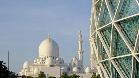 Stunning view of iconic Sheikh Zayed Mosque in Abu Dhabi. Stock Footage 317313776