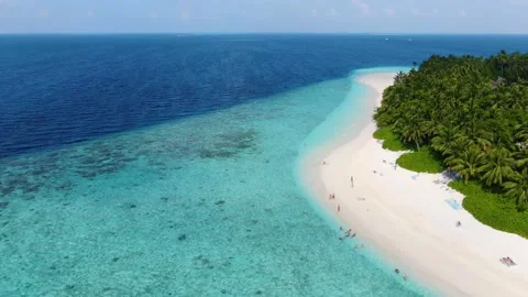 Stunning view of an island in the ocean Stock Footage 139090848