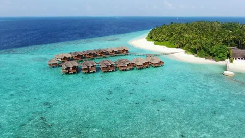 Stunning view of an island in the ocean Stock Footage 139090949